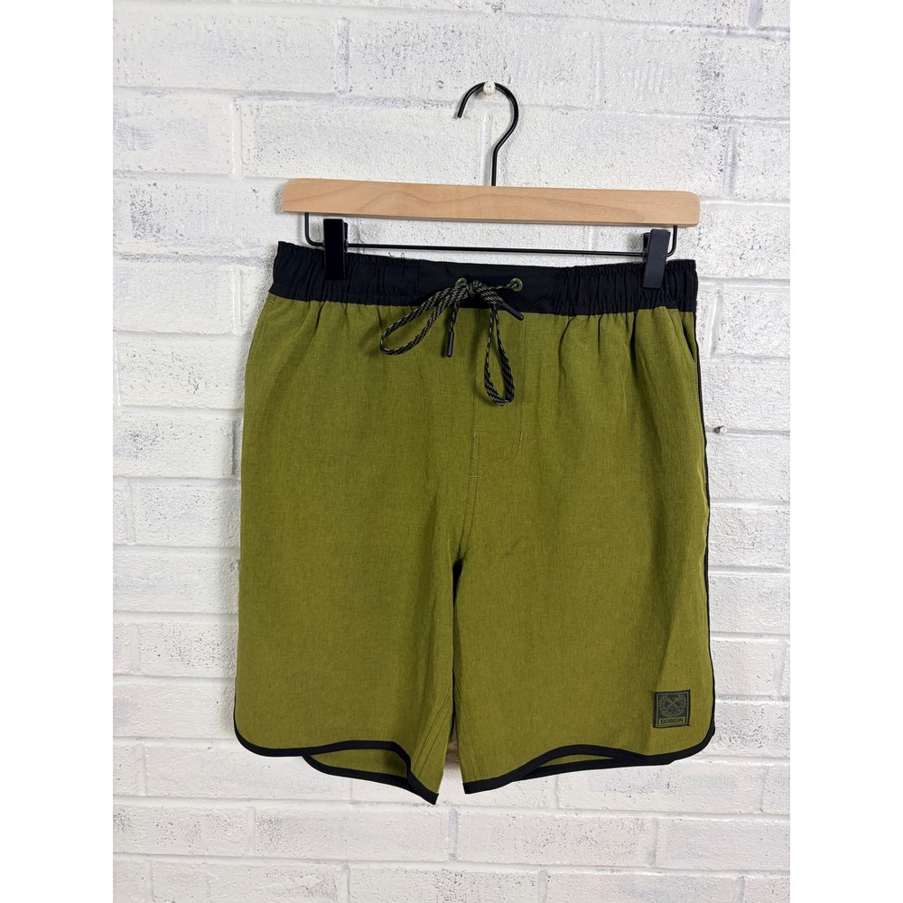 Dixxon Board Shorts Mens S Olive Green Hybrid Stretch Swim Trunks